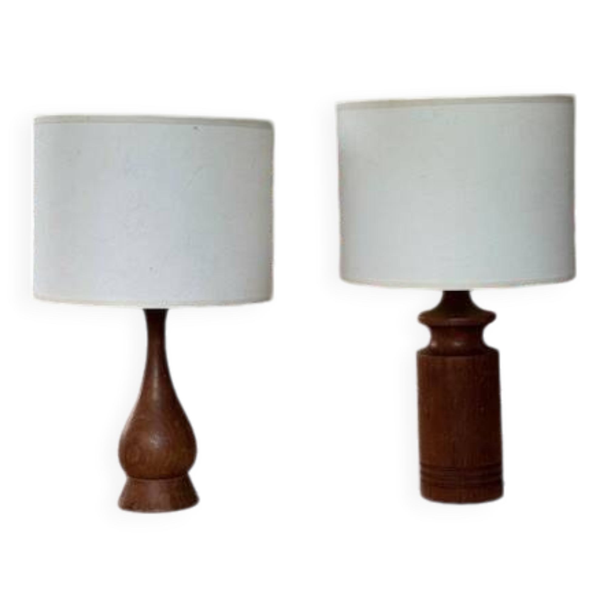 pair of teak bedside lamps - Denmark 50s