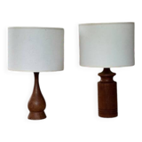 pair of teak bedside lamps - Denmark 50s