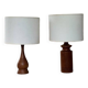 pair of teak bedside lamps - Denmark 50s