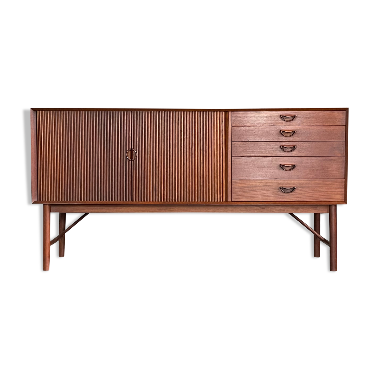 Danish Tambour Door Sideboard by Hvidt & Molgaard 50s