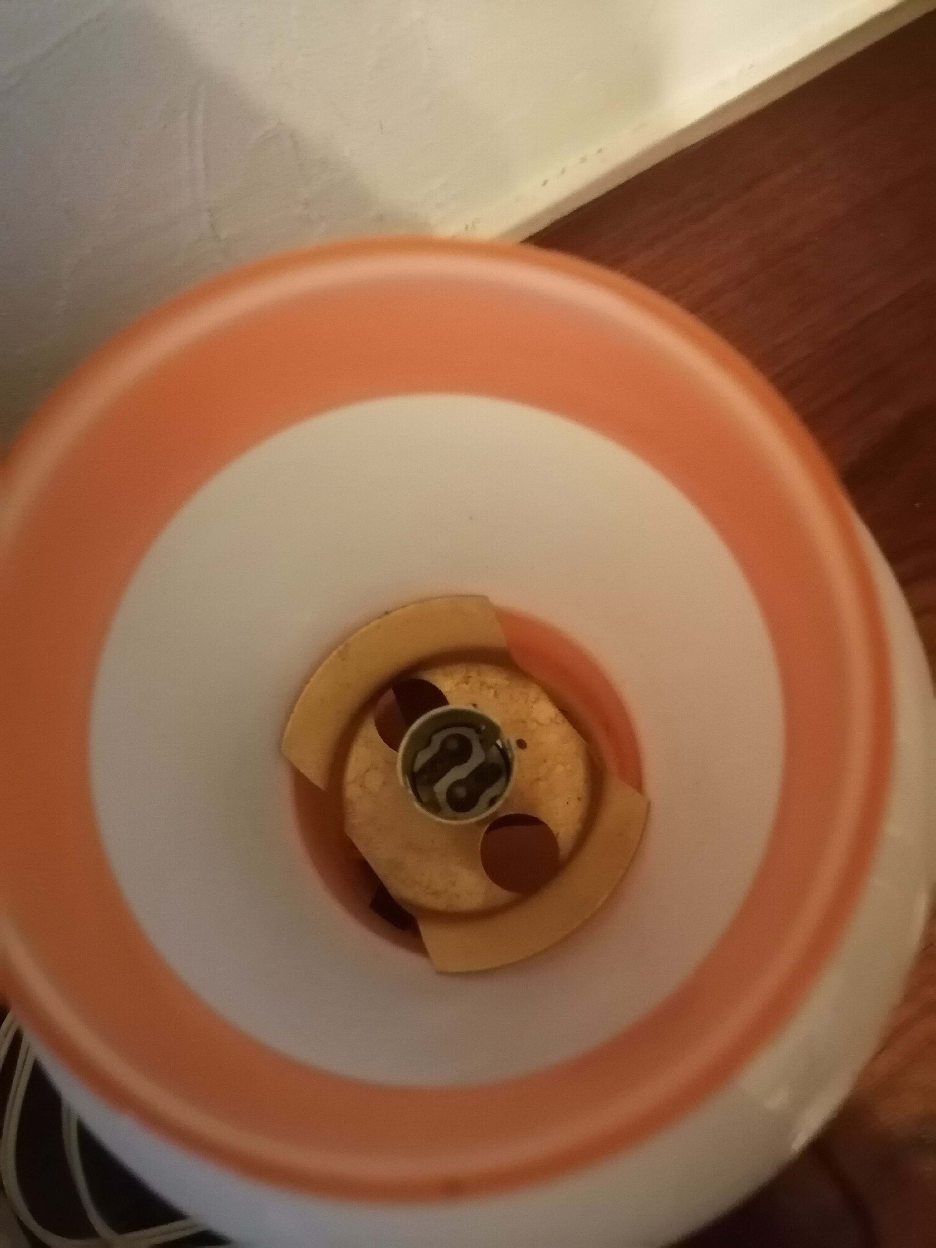 Opaline orange bedside desk lamp