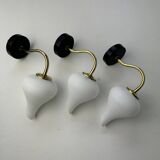 Lot of 3 old vintage opaline wall lights