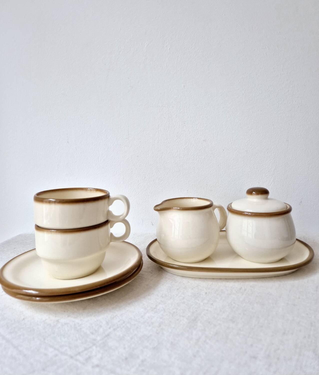 Set of 2 vintage coffee cups, pot and sugar bowl '1970s - Torgau