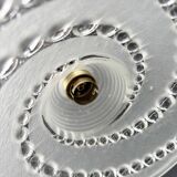 Set of 3 moulded glass pendant lights with cabochons, Art Deco style Ezan.