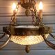 Exceptional bronze chandelier with 6 lights in Louis XIII style, in working condition - 7.5 kg