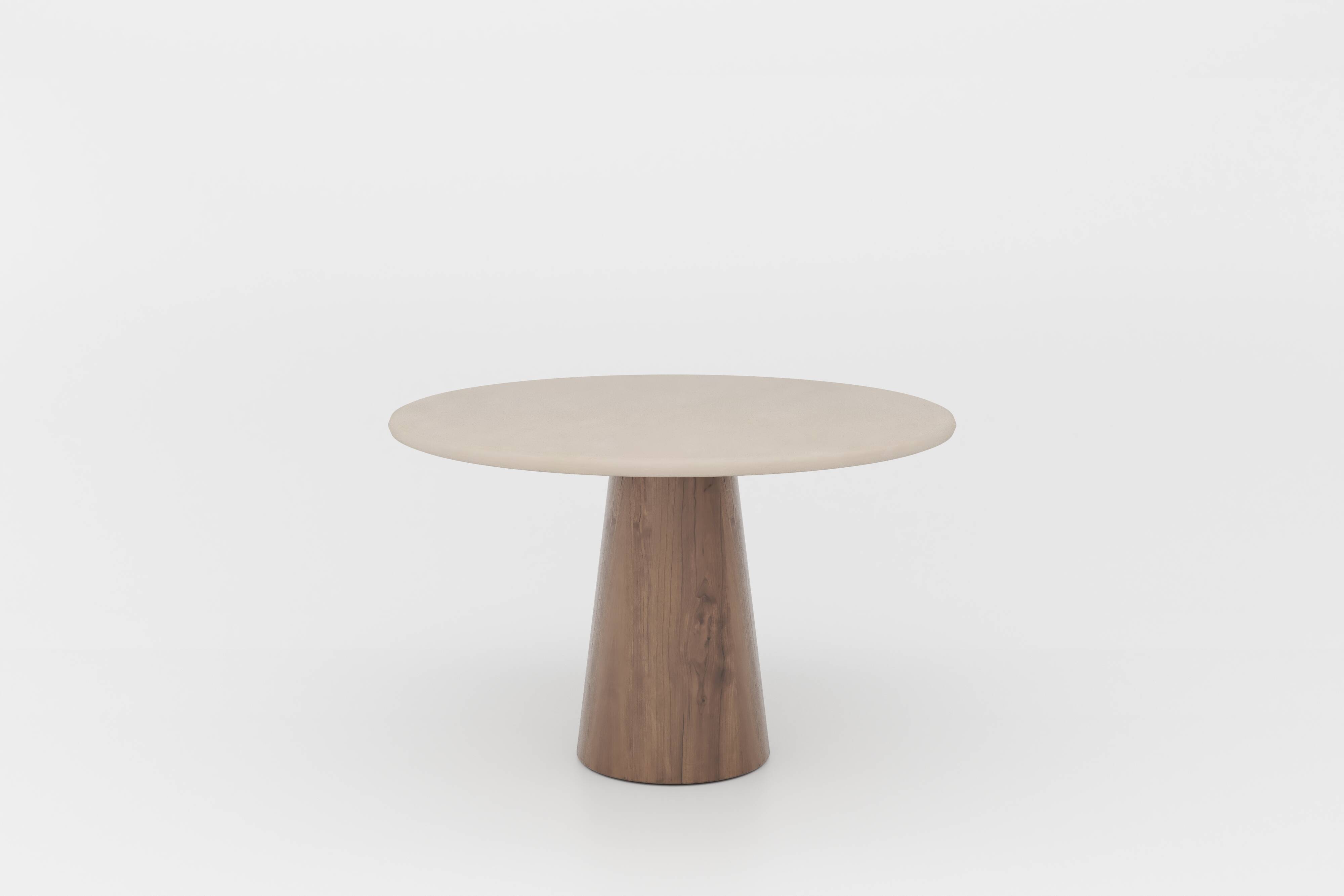 Handcrafted w/ Plaster - Contemporary Textured Dining Table “Cone”- Round 120