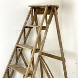 Antique wooden workshop stepladder from the 1950s