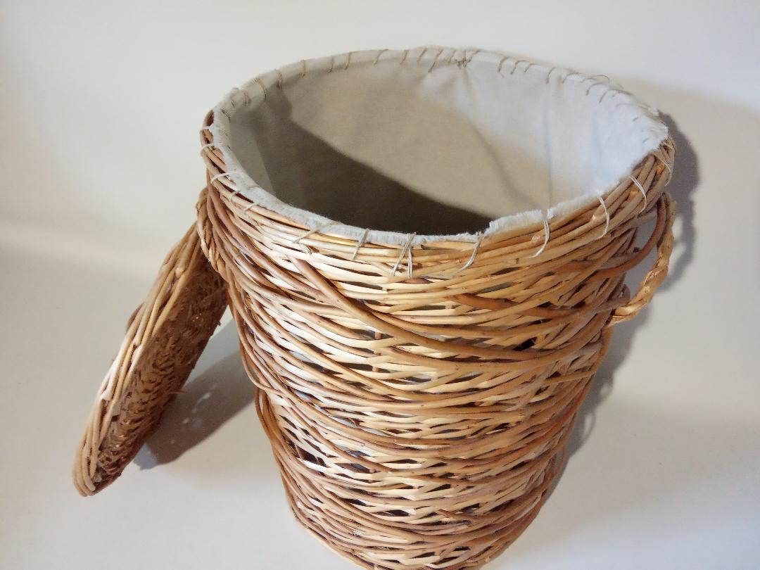 Indoor wicker laundry basket fabrics
