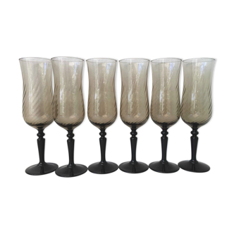 Set of 6 vintage champagne flutes