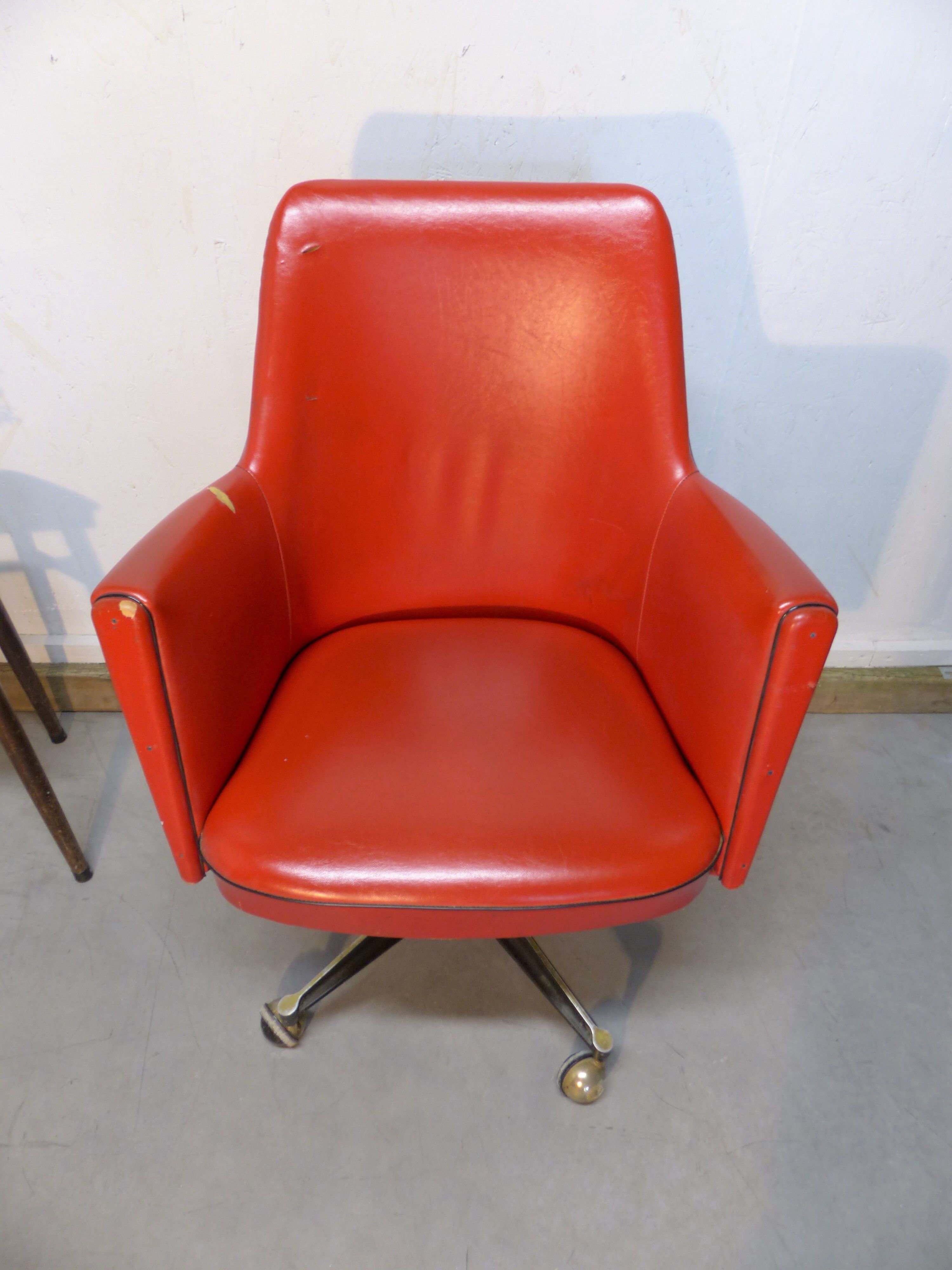 Faux leather office armchair