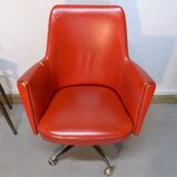 Faux leather office armchair