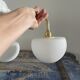 Set of two electrified white opaline wall lamps to nine