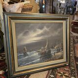 Oil on canvas marine scene