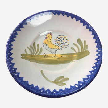 Saucer or small plate earthenware Charolles rooster pattern