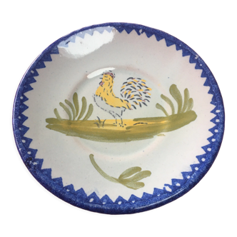Saucer or small plate earthenware Charolles rooster pattern
