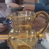 Blown bubble glass pitcher
