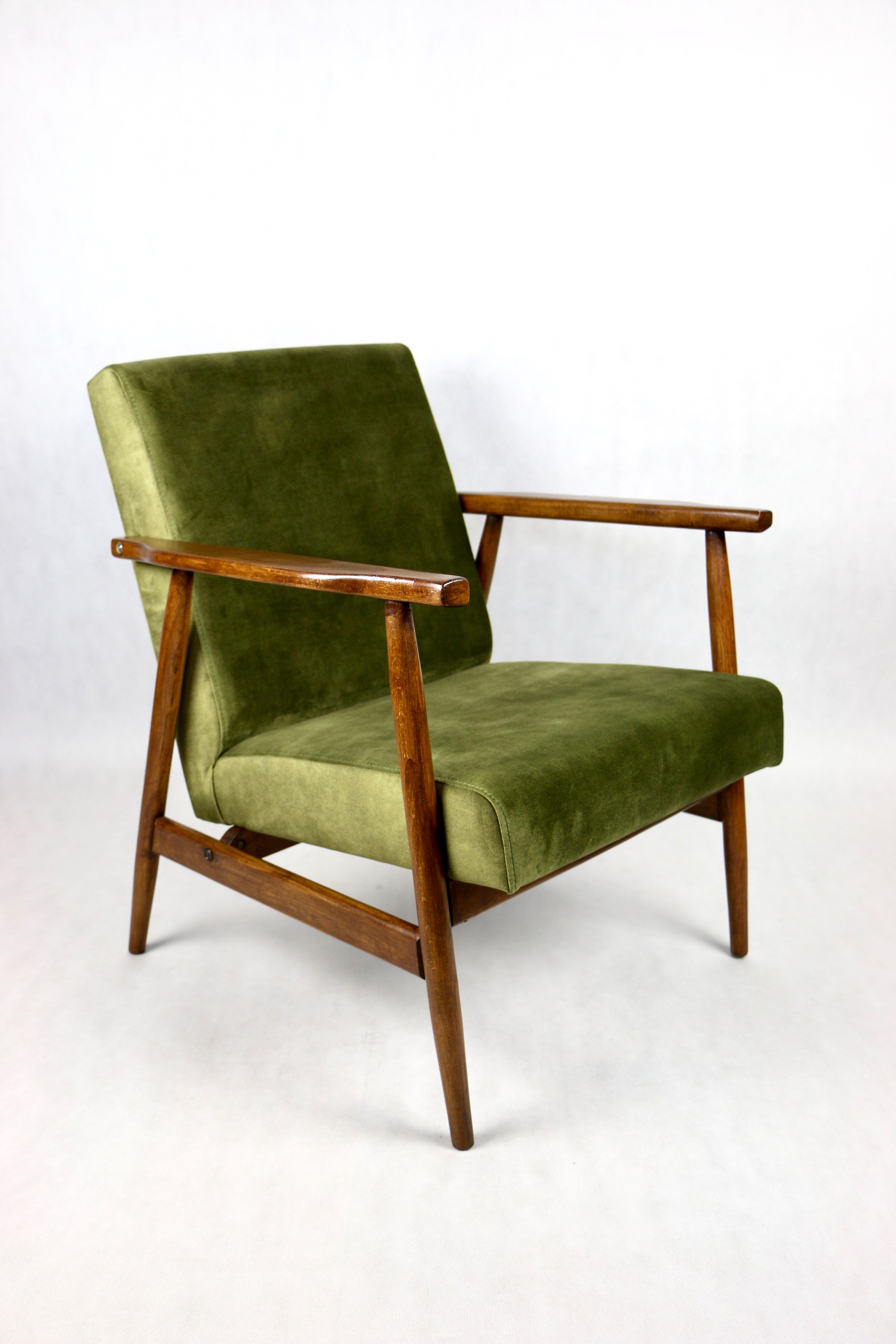 Vintage green olive easy chair, 1970s
