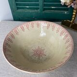 Antique salad bowl in Giens porcelain, iron earth