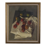 Vintage realism still life oil painting by Pipino | Italy