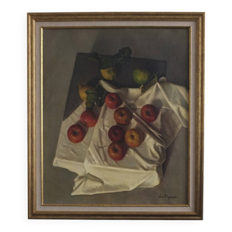 Vintage realism still life oil painting by Pipino | Italy