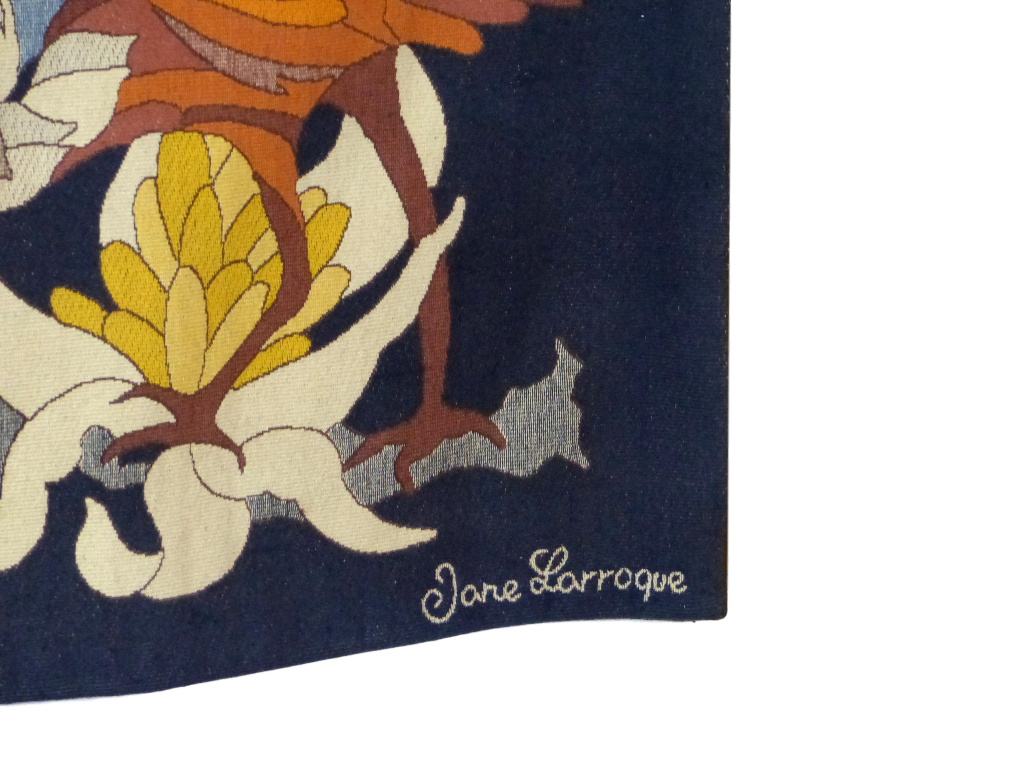 Birds tapestry at dusk by Jane Larroque