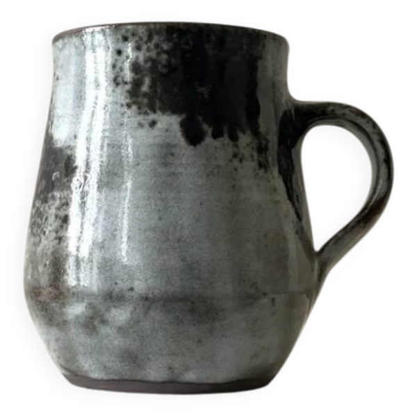 Carafe en céramique Grés du Loir émaillé et signé, Chantal & Thierry 1970