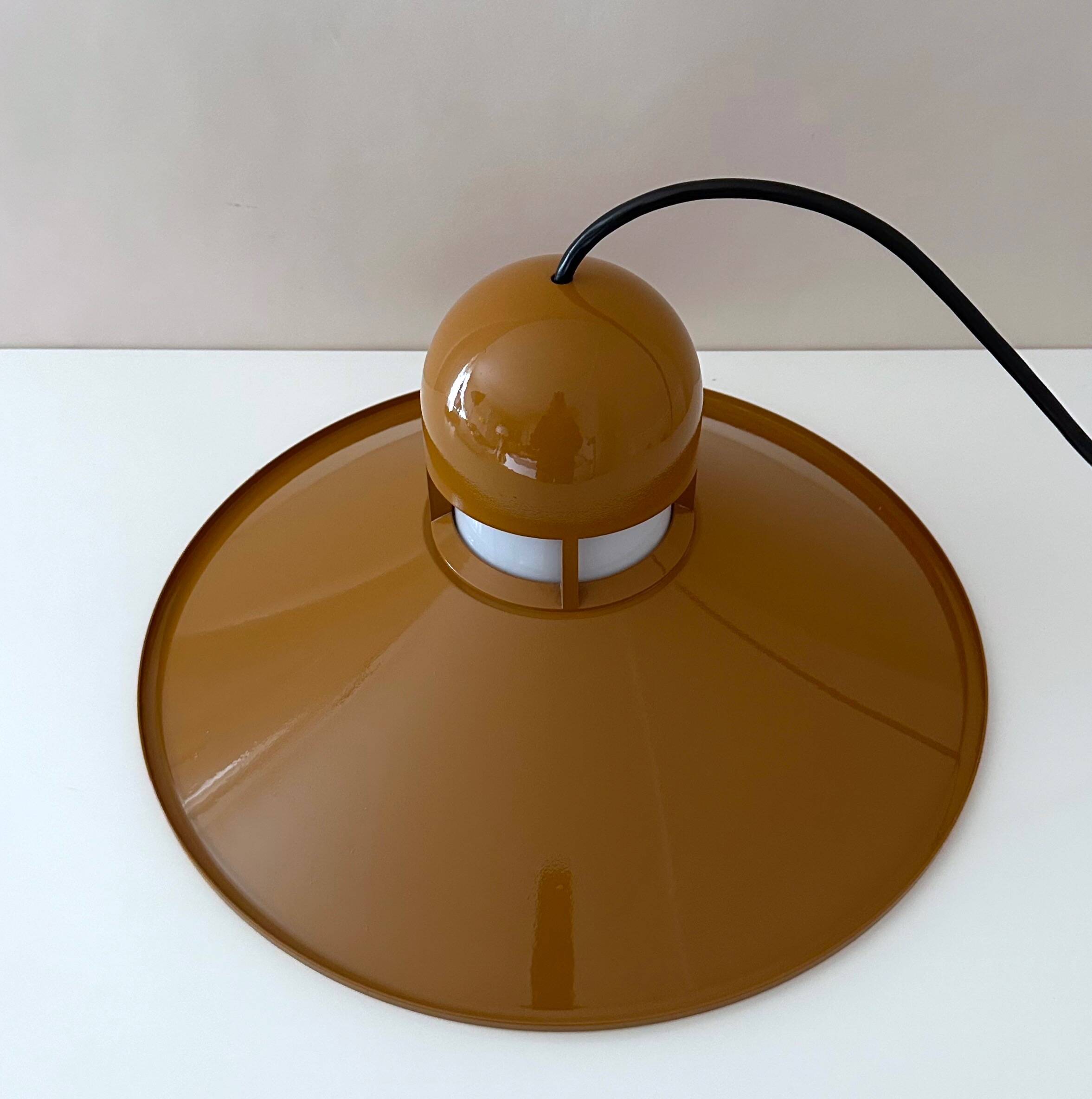 Industrial hanging lamp by Glashütte Limburg, 1960s modernist