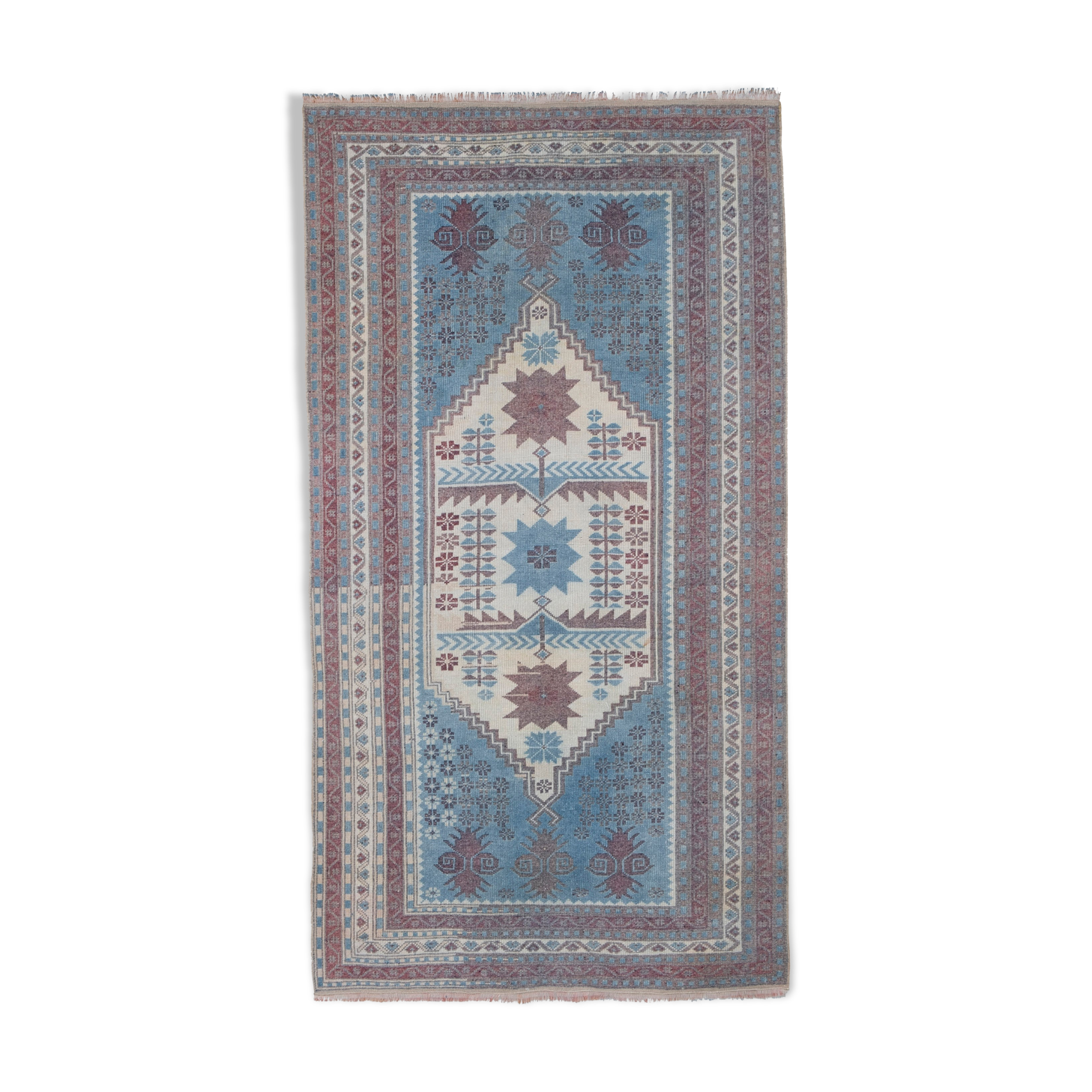 Vintage faded turkish oushak rug 103 x 190 cm