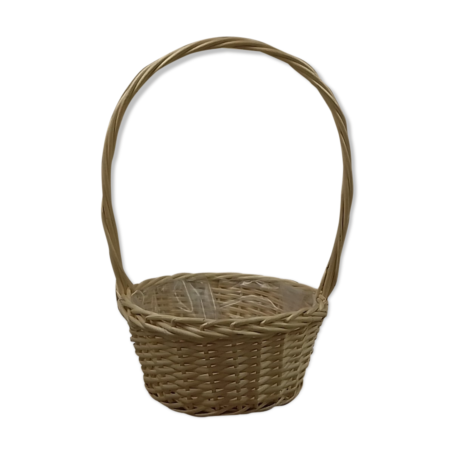 Wicker basket a handle