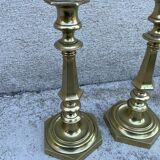 Paire de bougeoir, chandelier ancien laiton massif