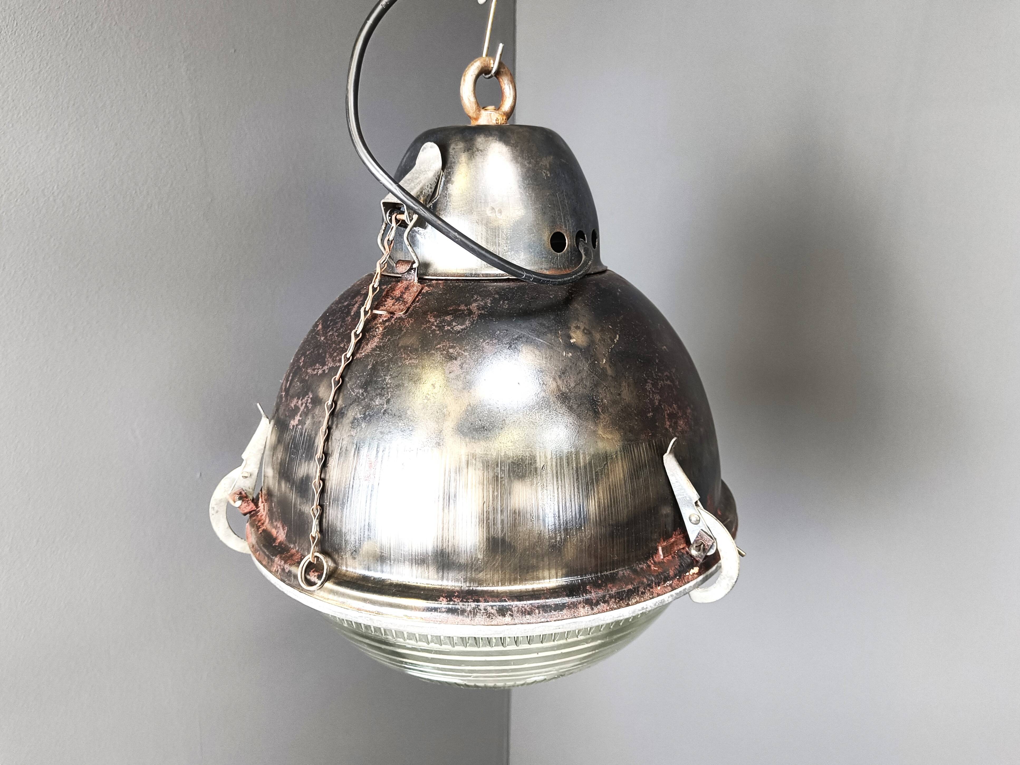 Industrial 'Ball' Lamps with Glass, 1930s