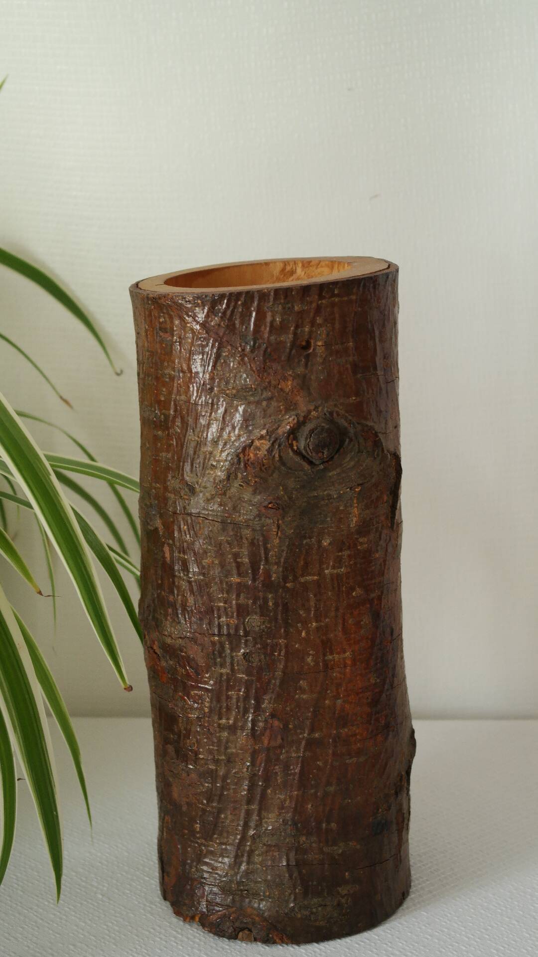 Primitive vintage wooden vase