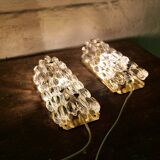 Appliques murales en cristal en forme de goutte moderne du milieu du siècle Orrefors par Carl Fagerlund