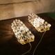 Modern mid-century crystal wall sconces in the shape of a drop by Orrefors by Carl Fagerlund.