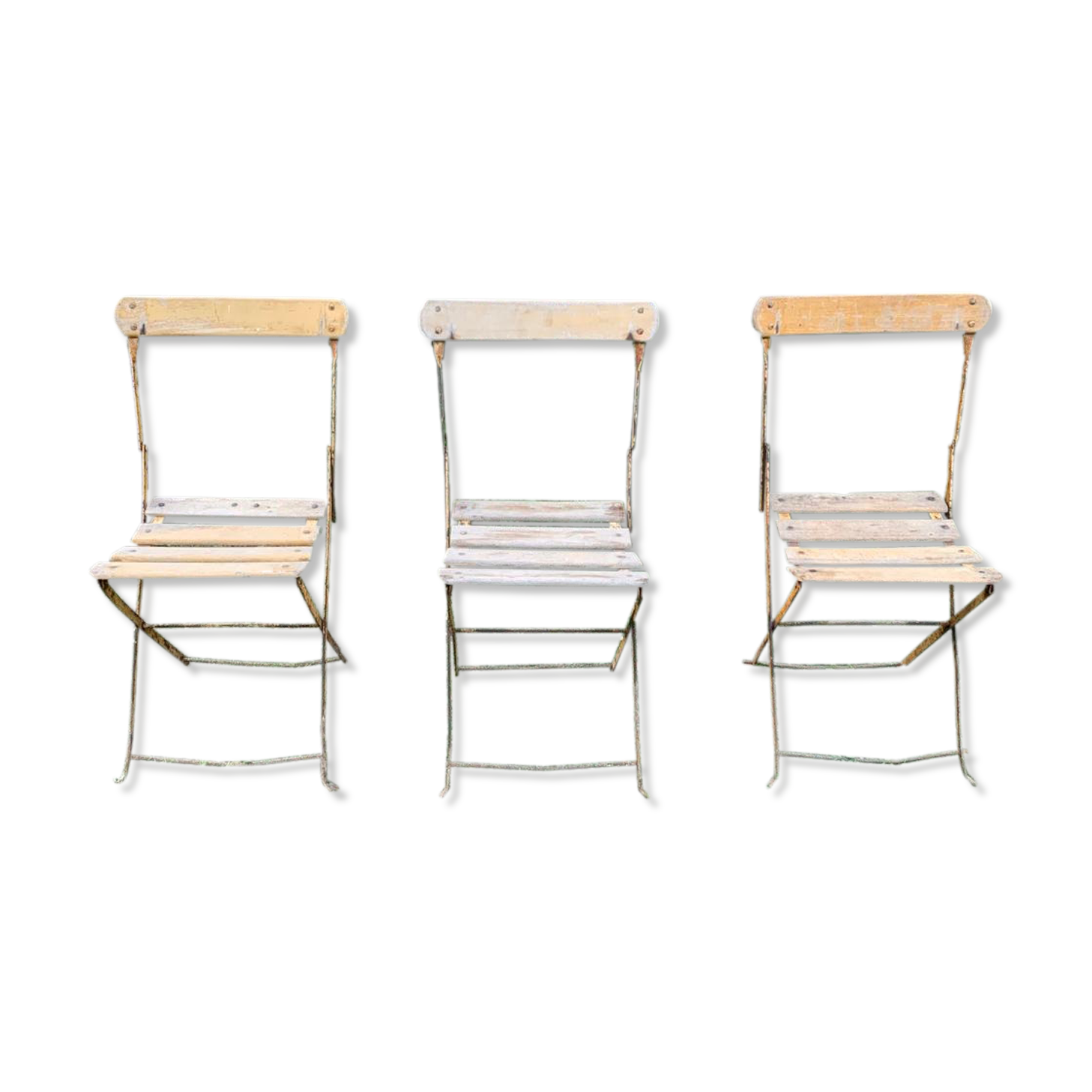 Set of 3 folding garden chairs