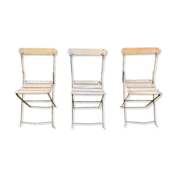 Ensemble de 3 chaises de jardin pliantes