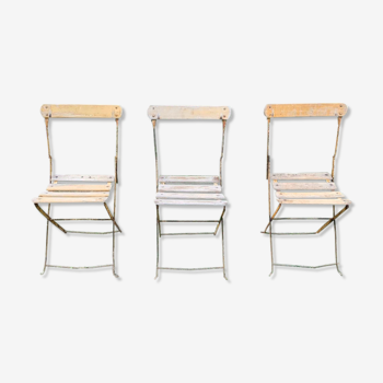 Set of 3 folding garden chairs