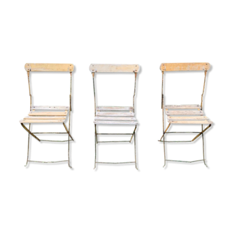 Set of 3 folding garden chairs