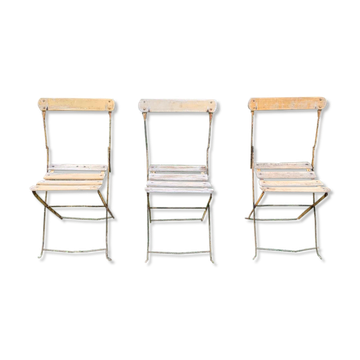 Ensemble de 3 chaises de jardin pliantes