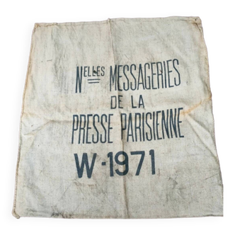 Ancien sac en toile de jute - Les nouvelles messageries de la presse Parisienne