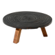 Artisan Solid Oak Round Tripod Coffee Table 1960s