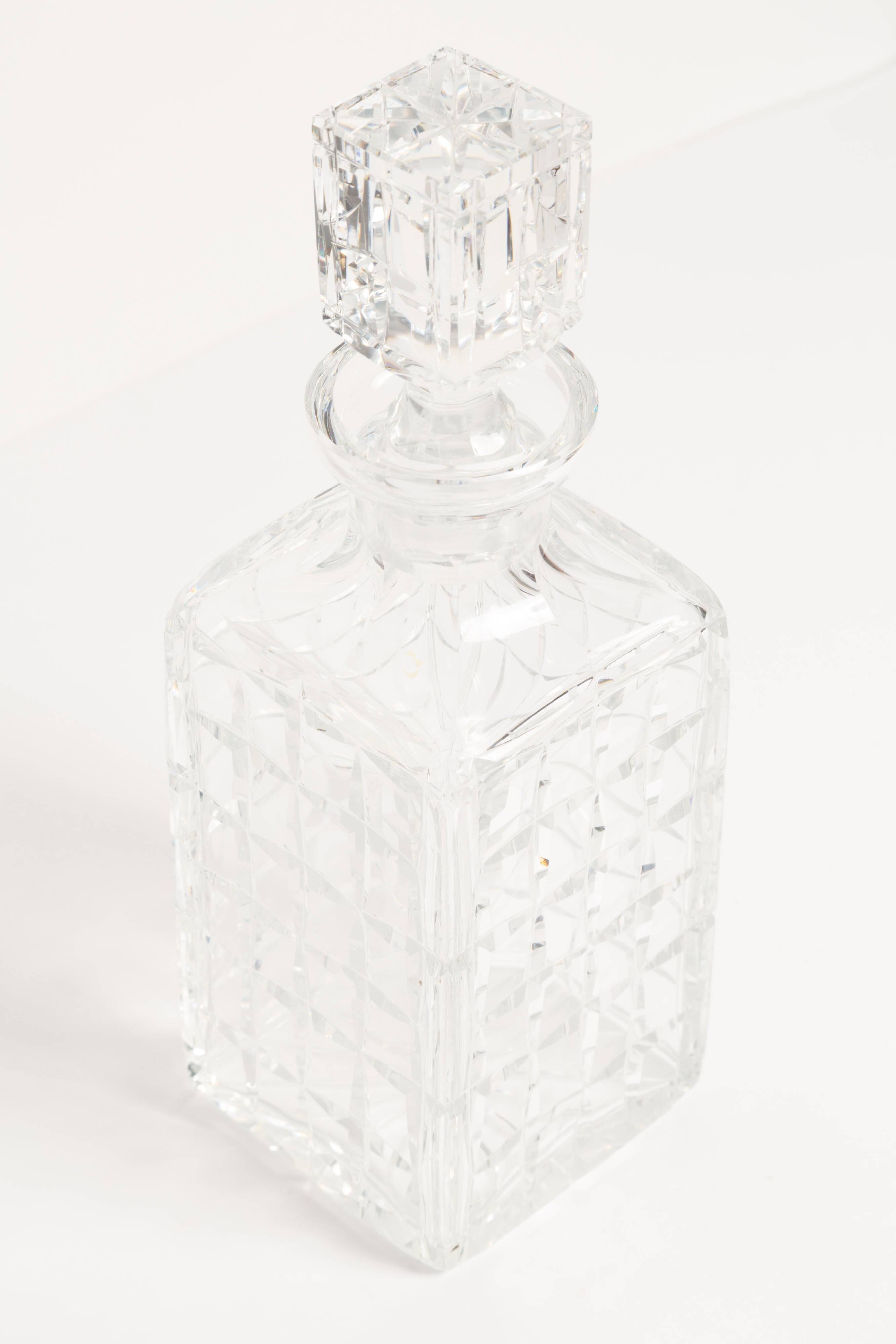 Mid-Century Transparent Crystal Carafe with Stopper, Europe, 1960s