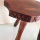 Vintage brutalist wooden tripod stool from the 60s and 70s