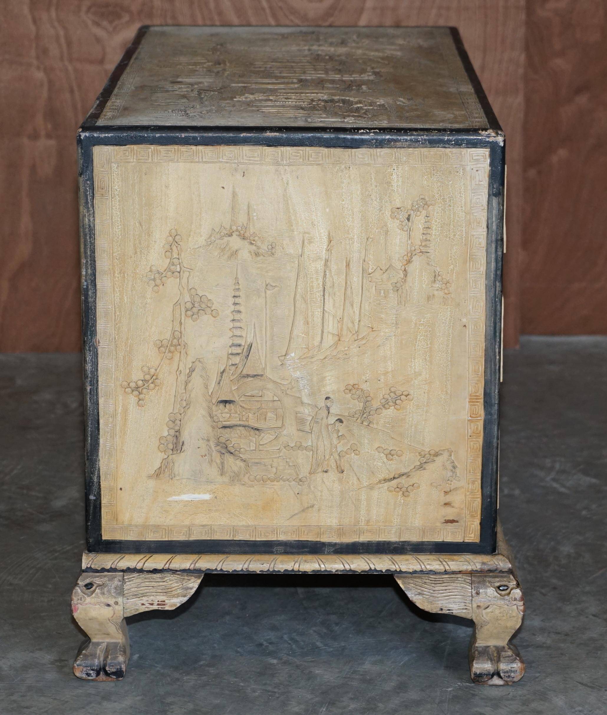 Chinese commode carved from camphor wood