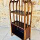 Vintage two-tier bamboo and rattan shelf with storage, Circa 1960