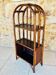 Vintage two-tier bamboo and rattan shelf with storage, Circa 1960