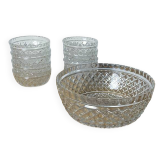 9-piece crystal dessert service