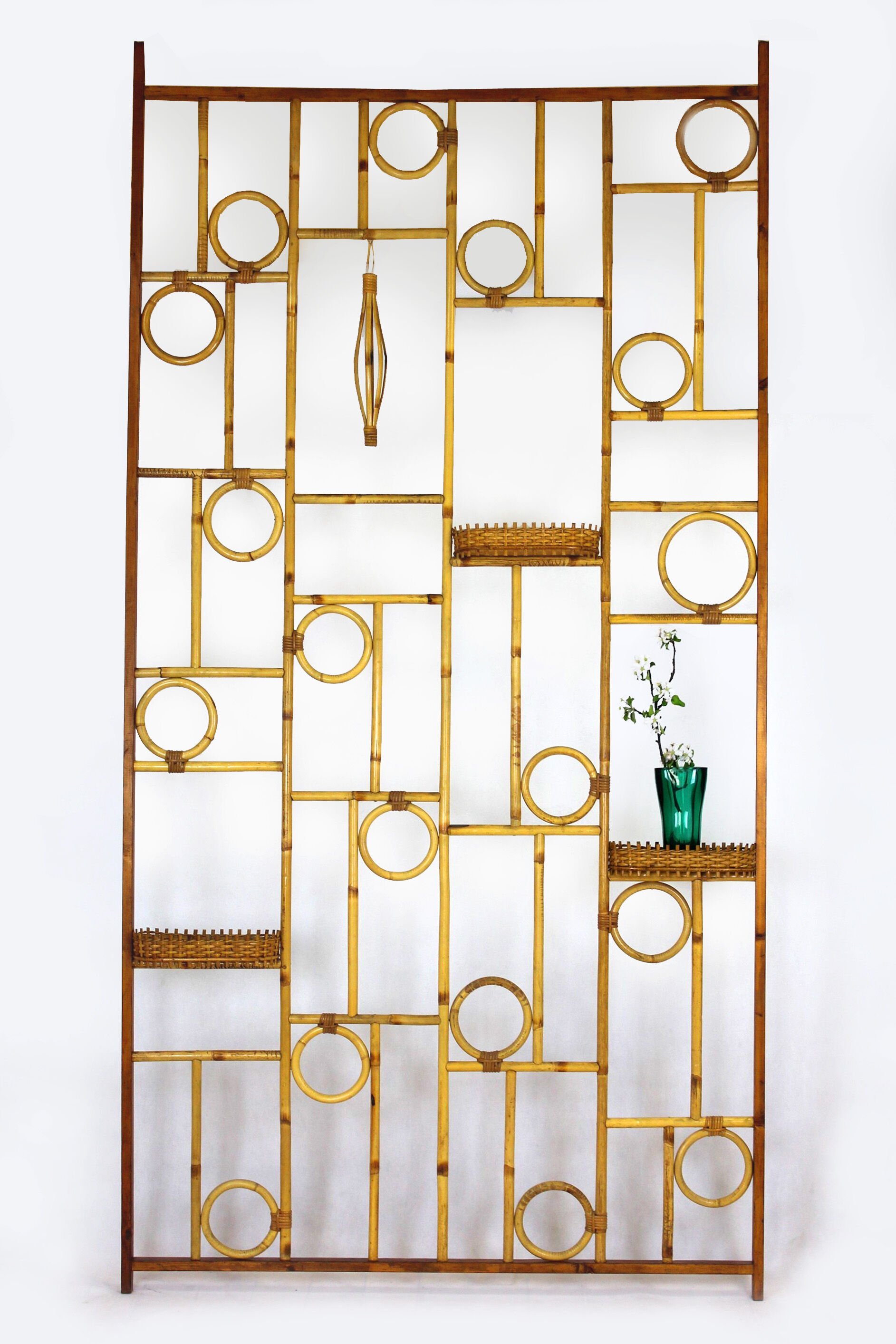 Vintage Bamboo and Rattan Room Divider, 1970s
