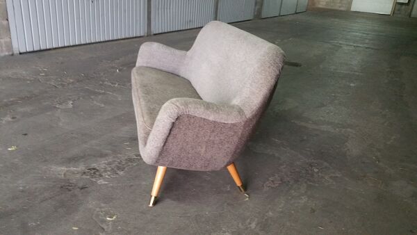 Fauteuil oeuf EGG des années 50-60 en velours marron