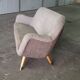 Fauteuil oeuf EGG des années 50-60 en velours marron